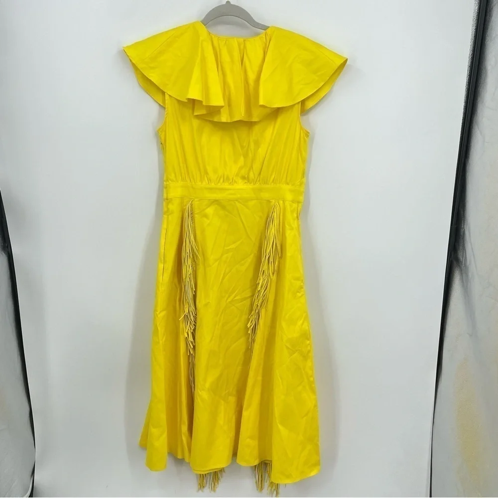 INC international concepts Fringe Trim Midi Dress,‎ Yellow Sz M
